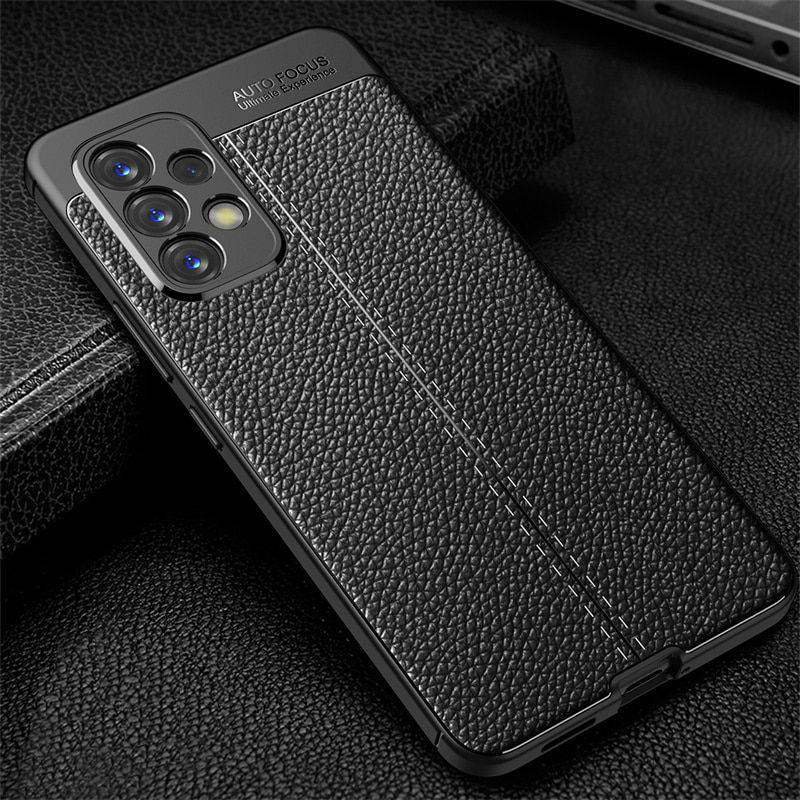 Funda Samsung Galaxy A53 Cuero TPU Texturada Negra
