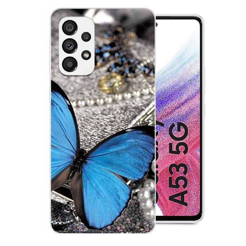 Funda Samsung Galaxy A53 5G silicona Mariposa azul