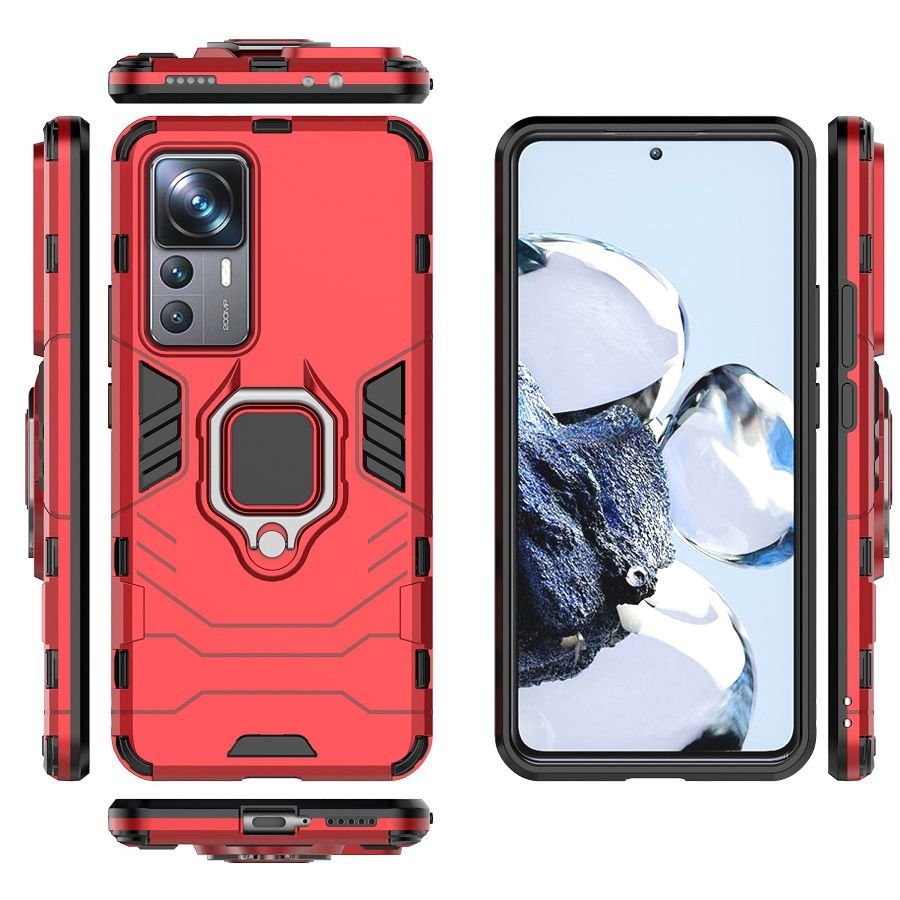 Funda Xiaomi 12T y Pro Magnetica anti golpes roja detalles