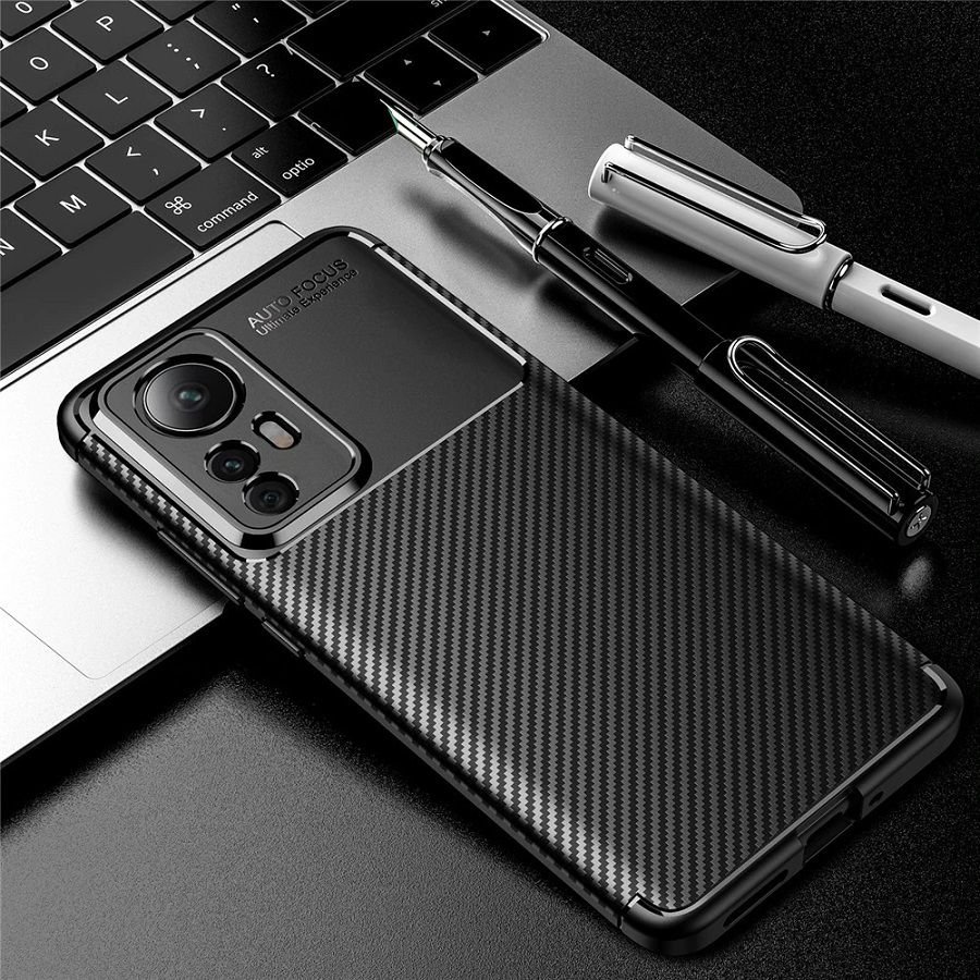 Funda Xiaomi 12T y Pro Silicona Carbono 3D Negra