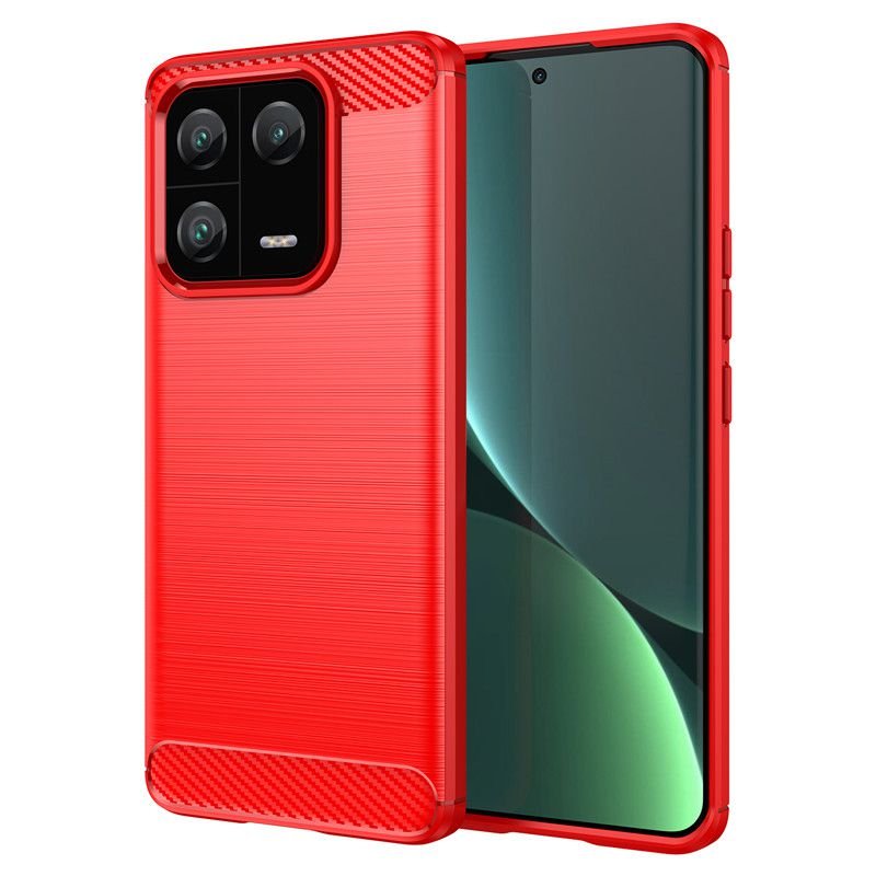 Funda Xiaomi 13 y Pro Gel Carbono 3D Roja.
