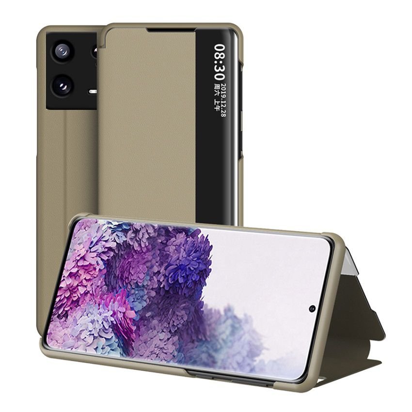 Funda Xiaomi 13 y Pro Soporte ventanilla dorada