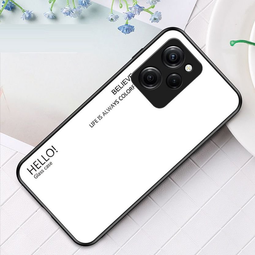 Funda Poco X5 Pro 5G Tpu Trasera Cristal templado Blanca