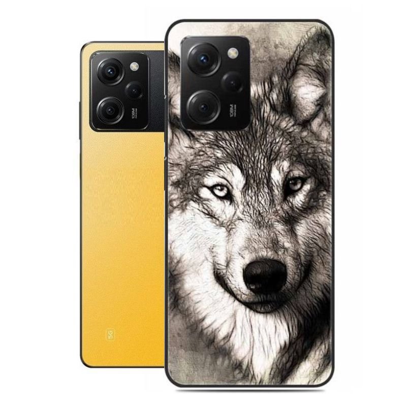 Funda Poco X5 Pro 5G Gel Dibujo Lobo