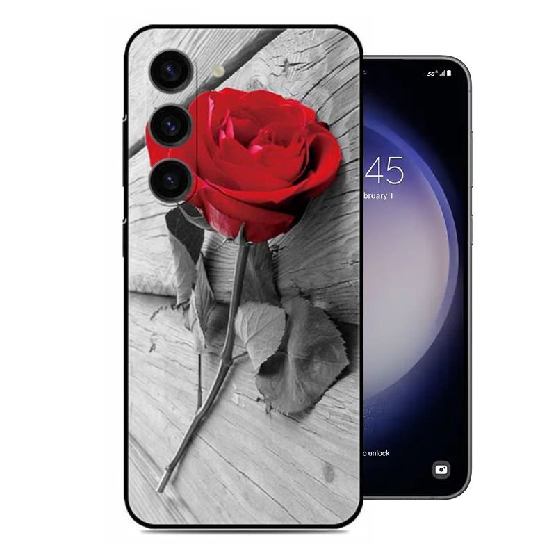 Funda Samsung Galaxy S23 o S23 Plus Dibujo Flor rosa