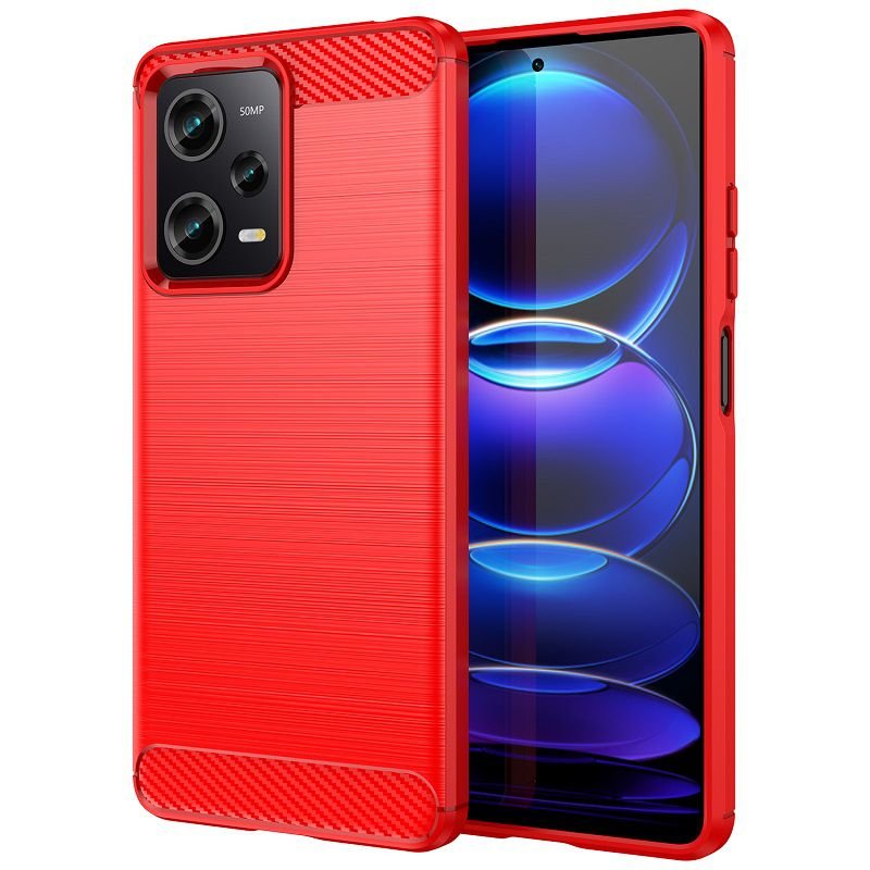 Funda Redmi Note 12 PRO Silicona Carbono Roja