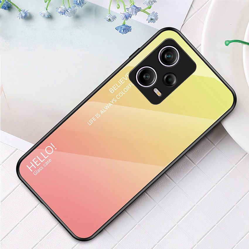Funda Xiaomi Redmi Note 12 Pro 5G Tpu Trasera Cristal amarilla
