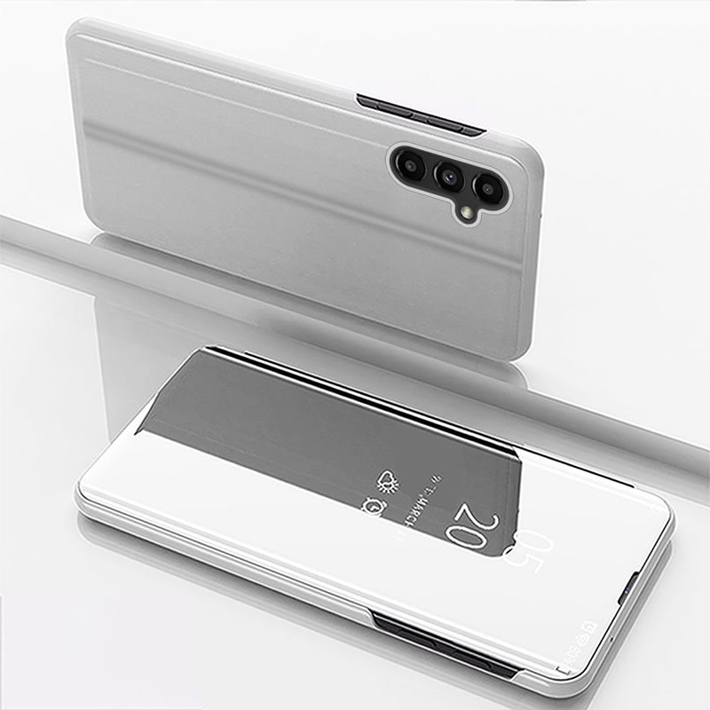 Funda Libro Ventana Translucida Samsung Galaxy A54 Gris Plateado
