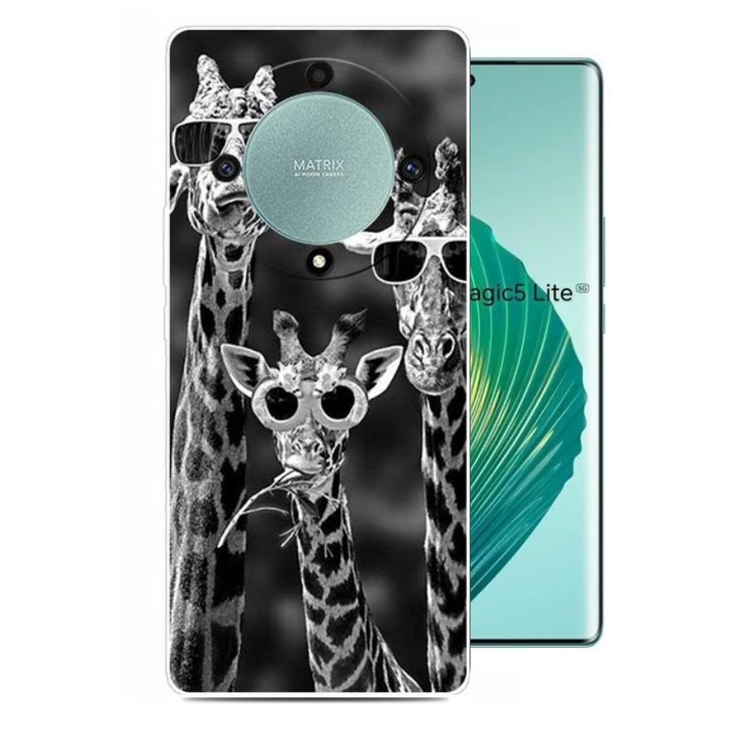 Funda Honor Magic5 Lite Gel Dibujo Jirafas