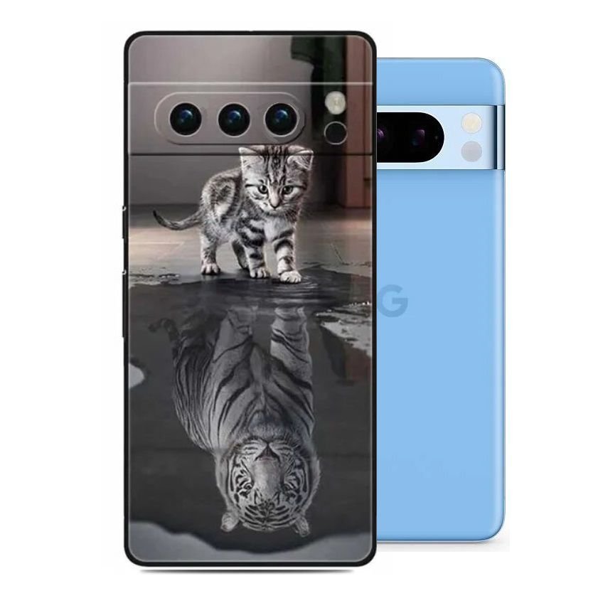 Carcasa flexible Google Pixel 8 Pro reflejo Gato