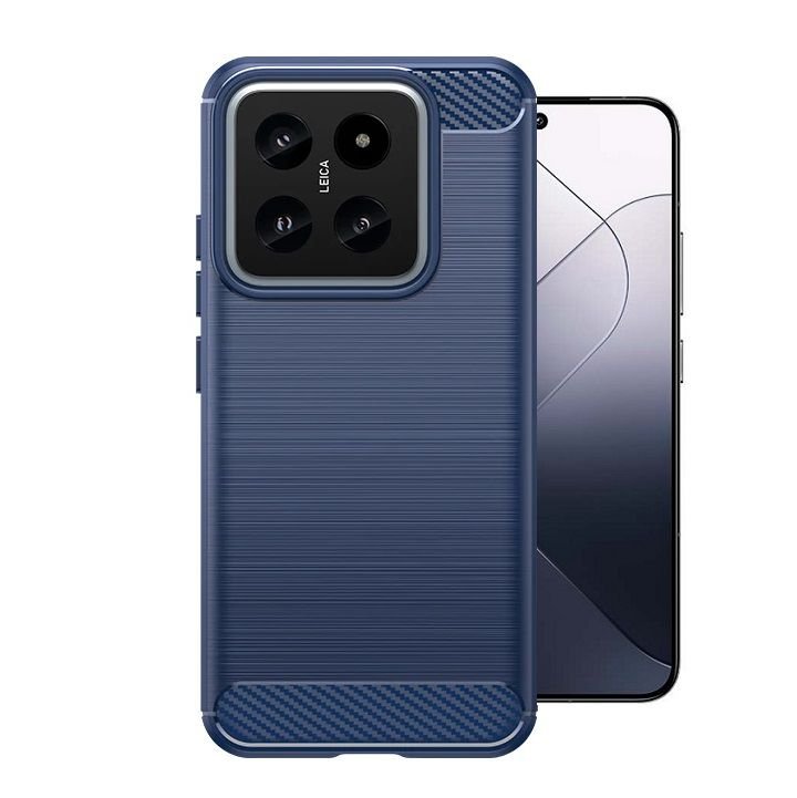 Funda Xiaomi 14 TPU Textura Carbono Azul