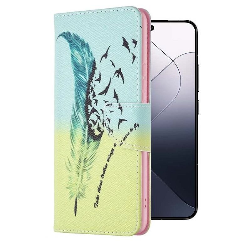 Funda Libro Xiaomi 14 Soporte Pajaros