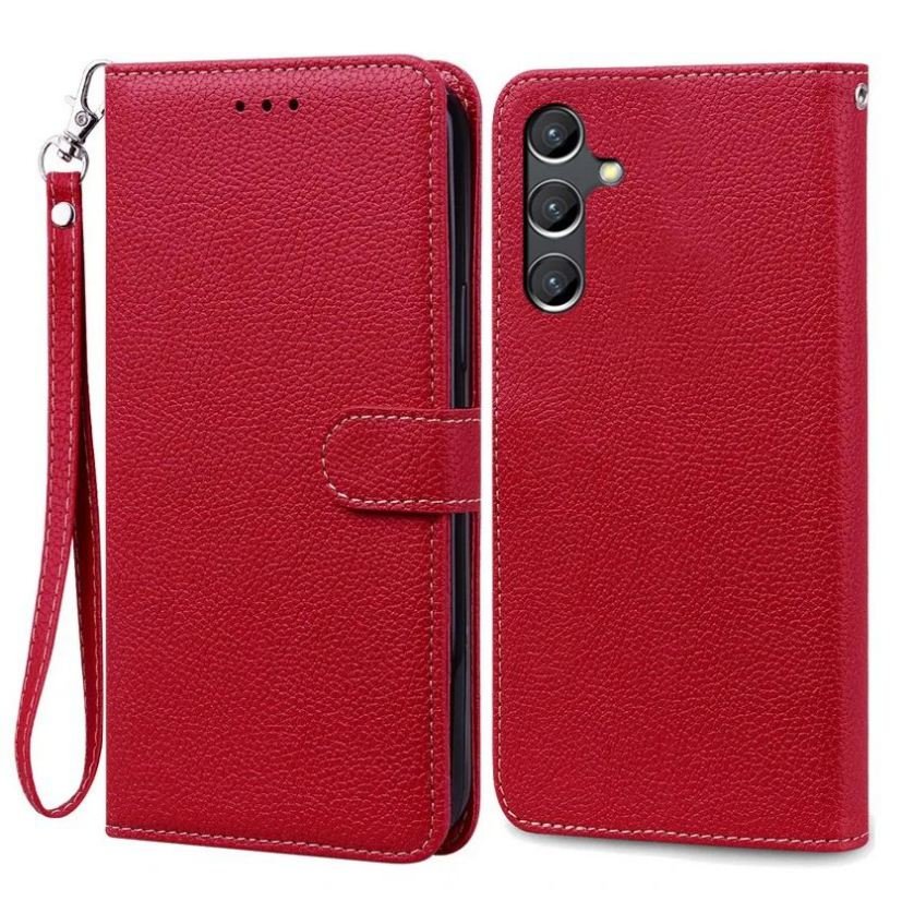 Funda Libro Samsung Galaxy A55 cuero Soporte Roja