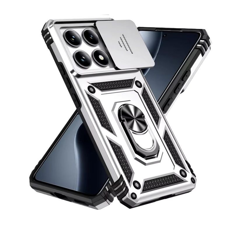 Funda Xiaomi 14T Tank antigolpes Imán Gris plata