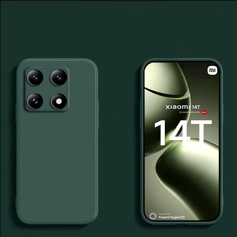 Funda silicona Xiaomi 14T con tacto sedoso verdezul