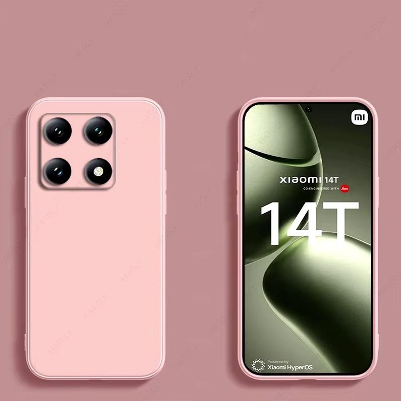 Funda silicona Xiaomi 14T con tacto sedoso rosa