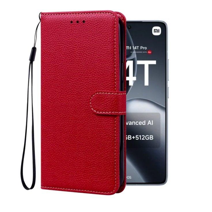 Funda cartera Xiaomi 14T Soporte Roja