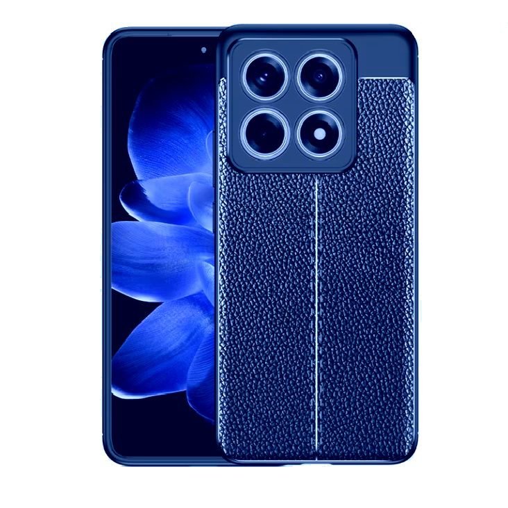 Funda Xiaomi 14T TPU Textura Cuero Azul