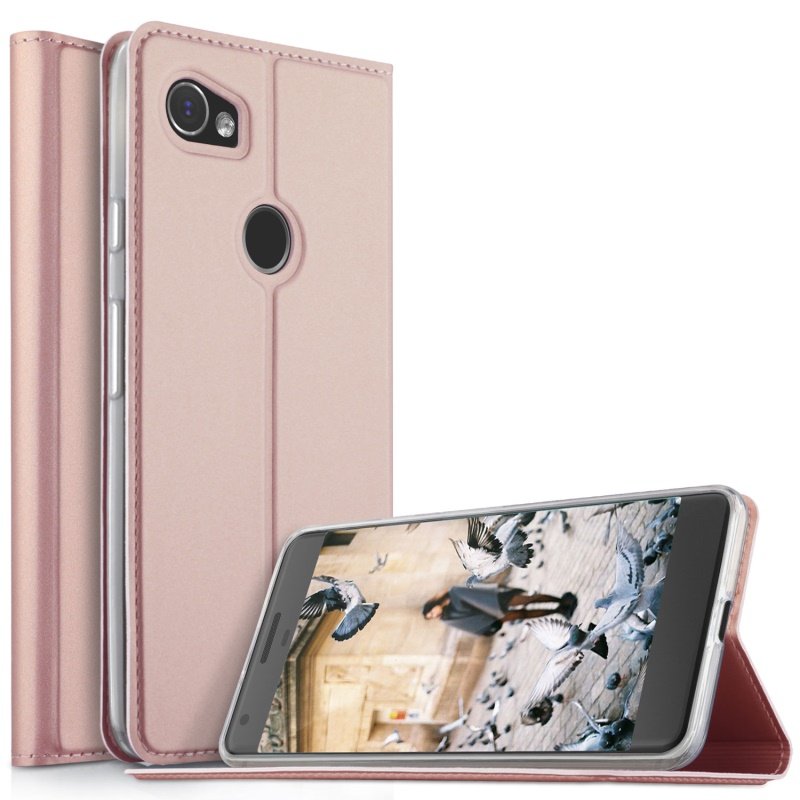 funda libro cuero google pixel 2 xl soporte oo rosa