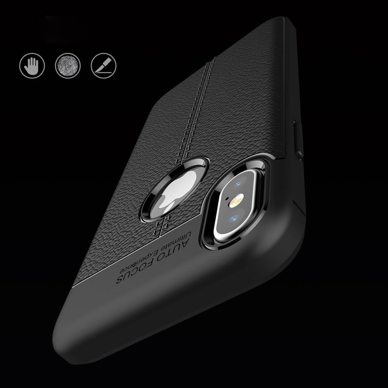 Funda iPhone X Gel Cuero 3D.