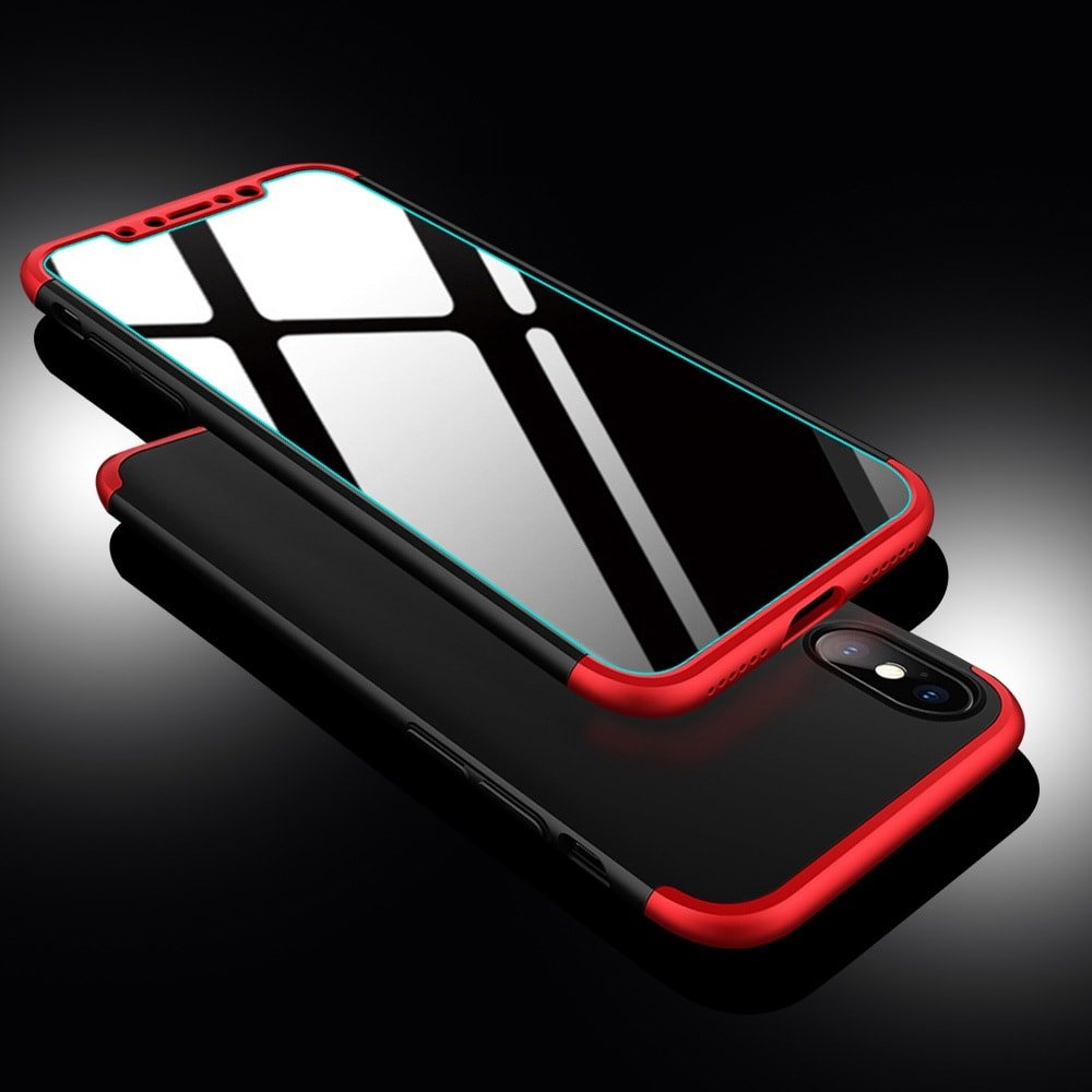 Carcasa iPhone X 3 en 1 con crisal templado Run.