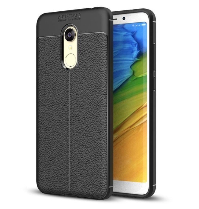 Funda Xiaomi Redmi 5 Plus Tpu Cuero 3D Negra