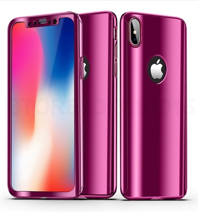 Funda Iphone X Aluminio 360 Completa rosa