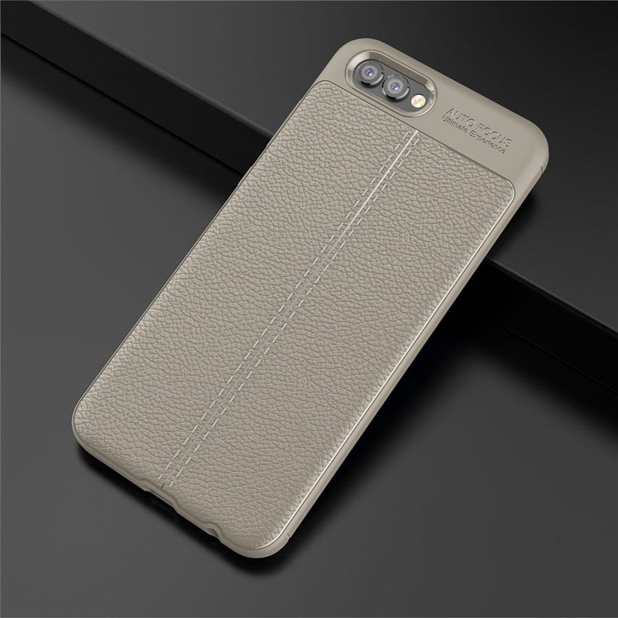 Funda Honor View 10 Gel Cuero 3D gris