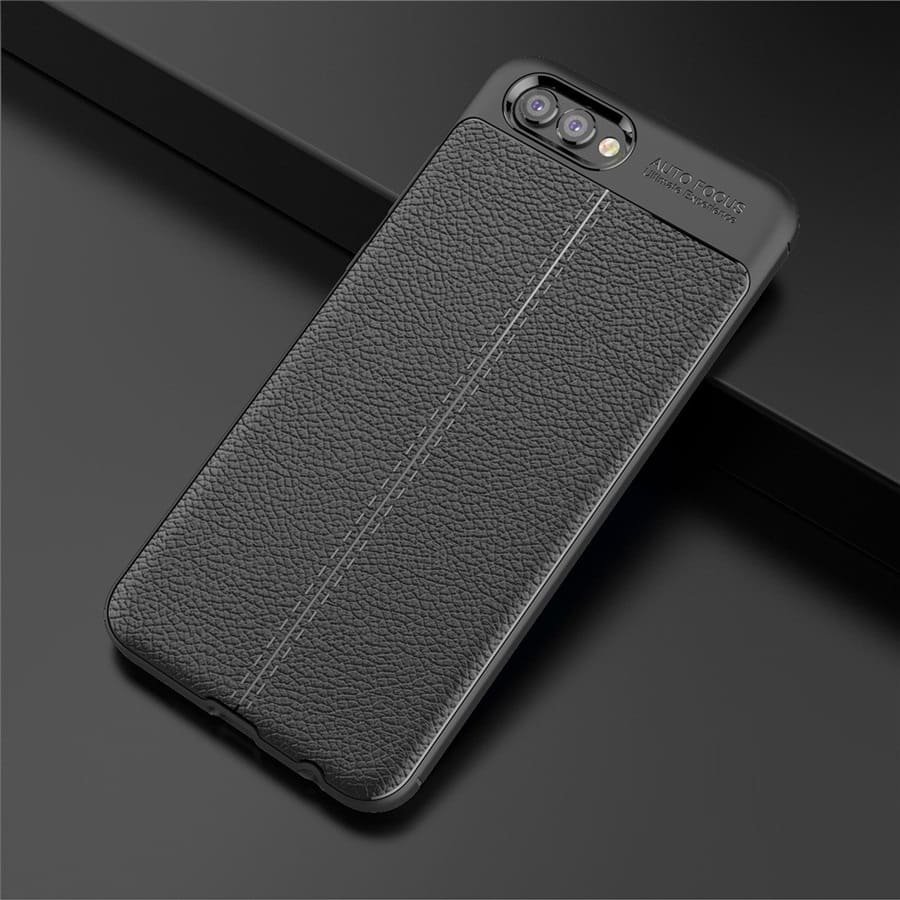 Funda Honor View 10 Gel Cuero 3D negra