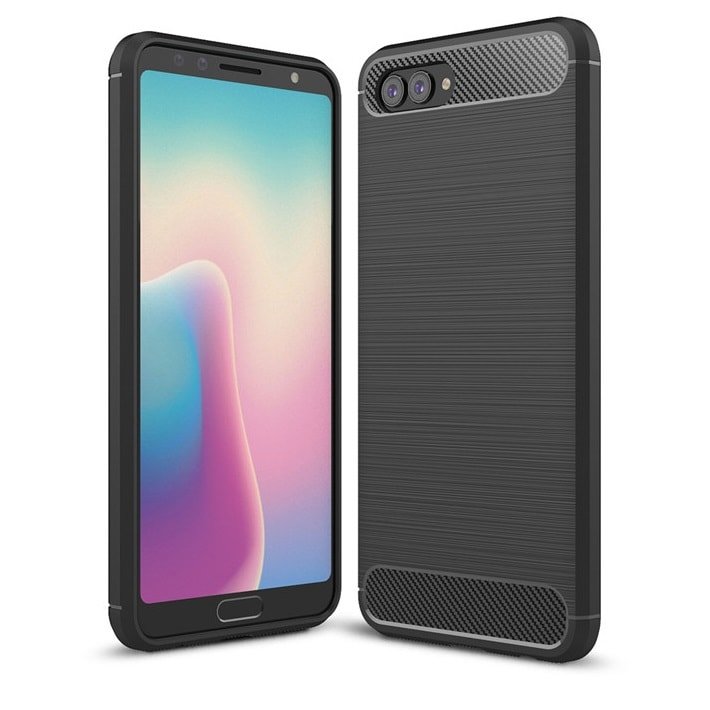 funda gel tpu cepillada negra Honor View 10