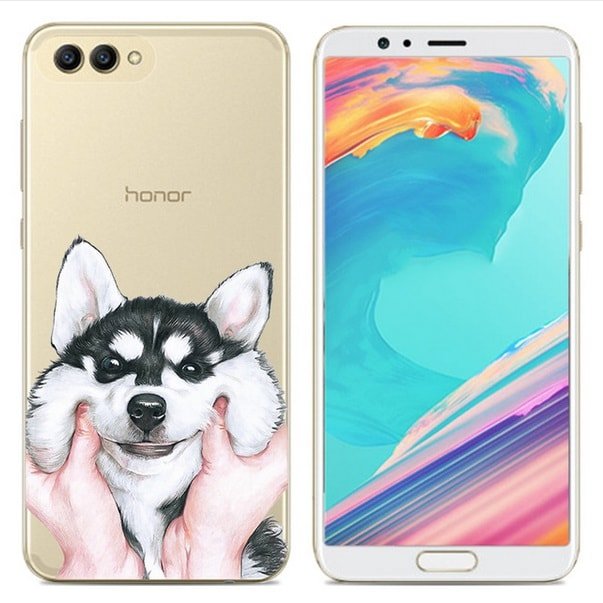 Funda Honor View 10 Gel Dibujo Perro Indestructible de alta calidad.