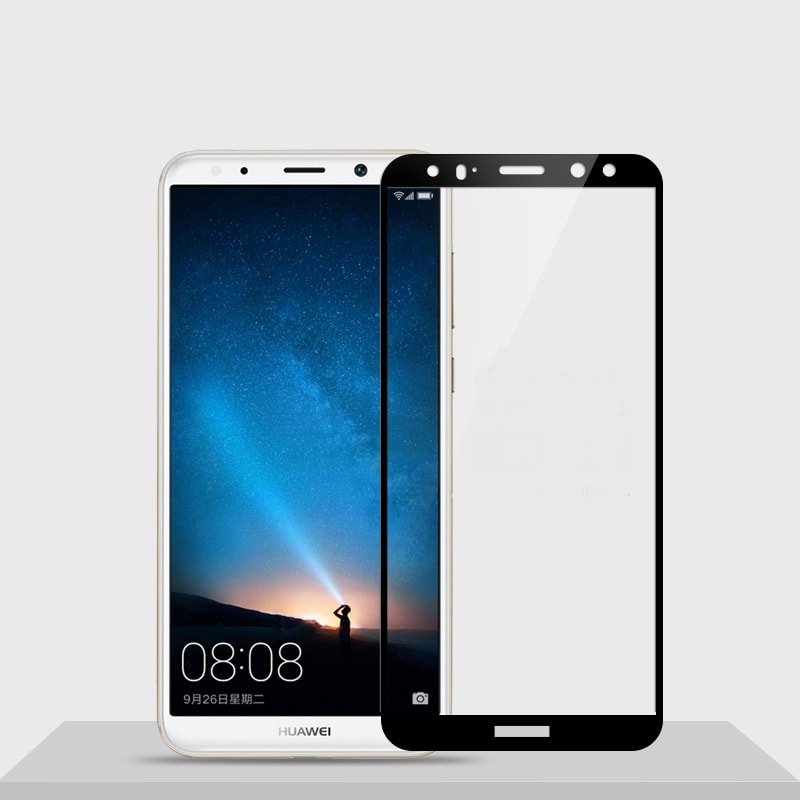 Protector Pantalla Cristal Templado Premium Huawei Mate 10 Lite Negro Mas duro del Mundo (G Glass).