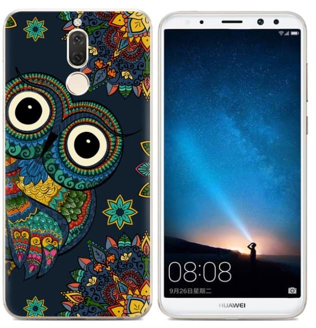 Funda Huawei Mate 10 Lite Gel Dibujo Buho.
