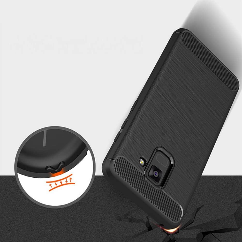 funda gel tpu cepillada negra Samsung Galaxy A8 2018