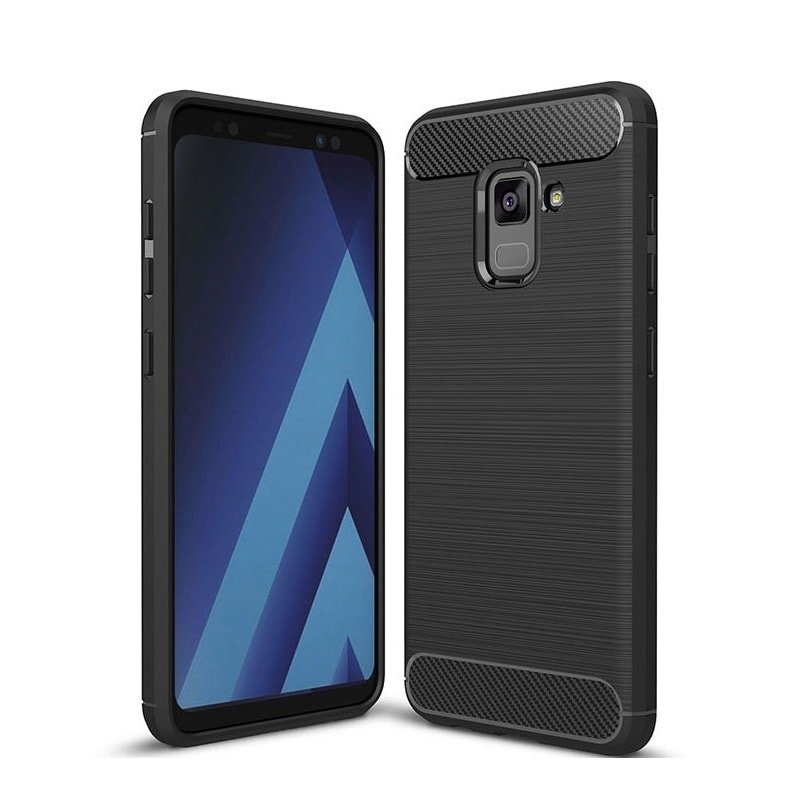 funda gel tpu cepillada negra Samsung Galaxy A8 2018