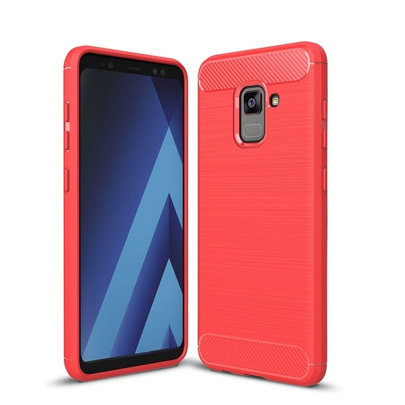 funda gel tpu cepillada Roja Samsung Galaxy A8 2018