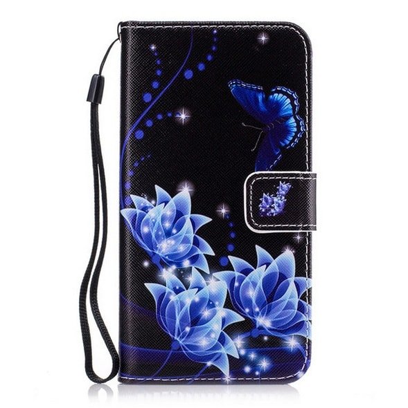 Funda Libro Samsung Galaxy A5 2018 Flores Azules