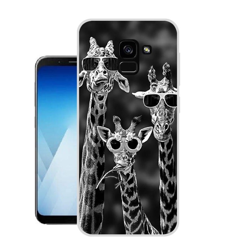 Funda Samsung Galaxy A8 2018 Gel Dibujo Jirafa