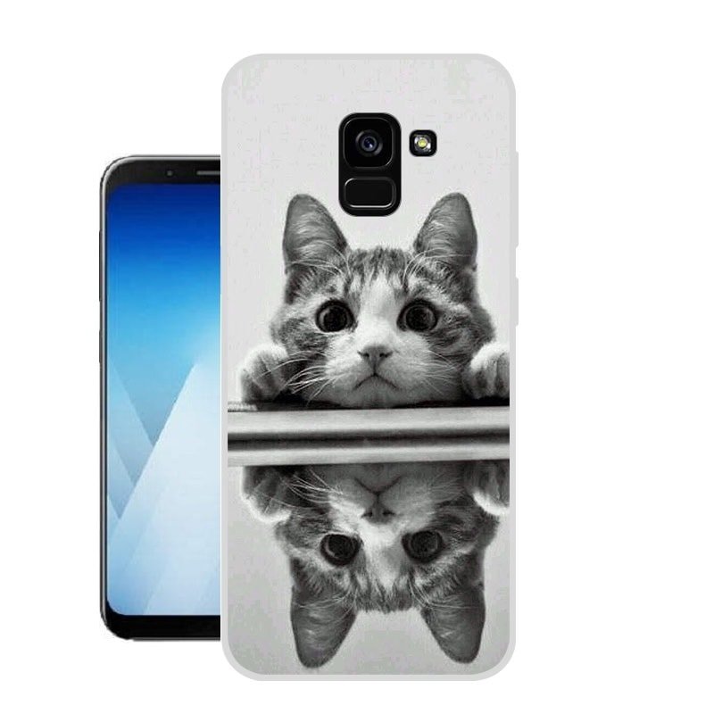 Funda Samsung Galaxy A8 2018 Gel Dibujo Gato