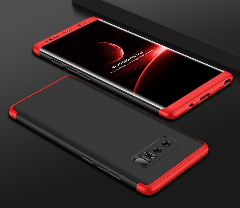 Funda 360 Samsung Galaxy Note 8 rojo y negra.