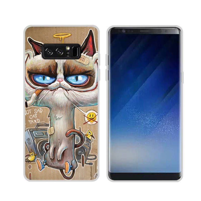 Funda Samsung Galaxy Note 8 Gel Dibujo Gato Loco Indestructible de alta calidad.