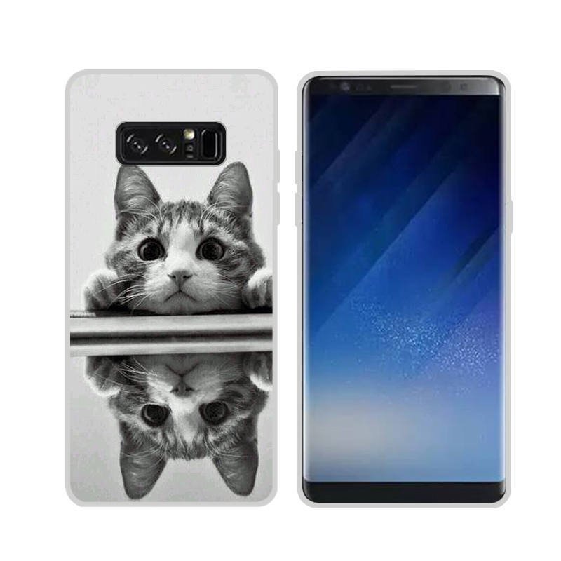 Funda Samsung Galaxy Note 8 Gel Dibujo Gatito Indestructible de alta calidad.