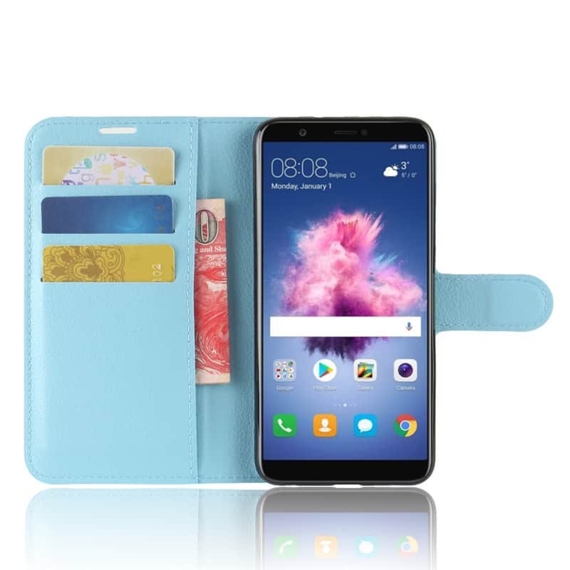 Funda cuero Flip Huawei P Smart azul