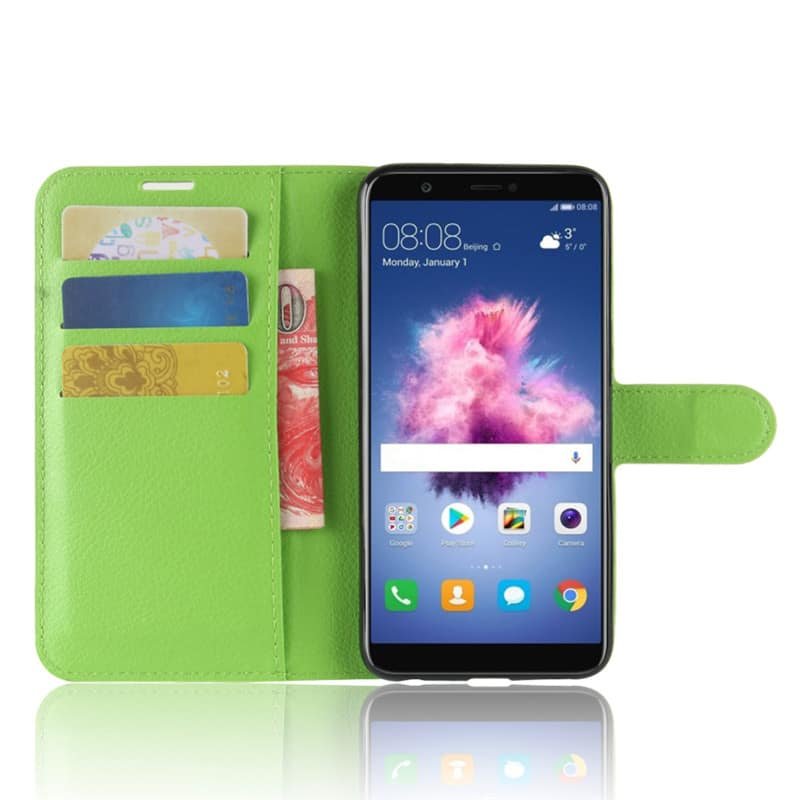 Funda cuero Flip Huawei P Smart verde