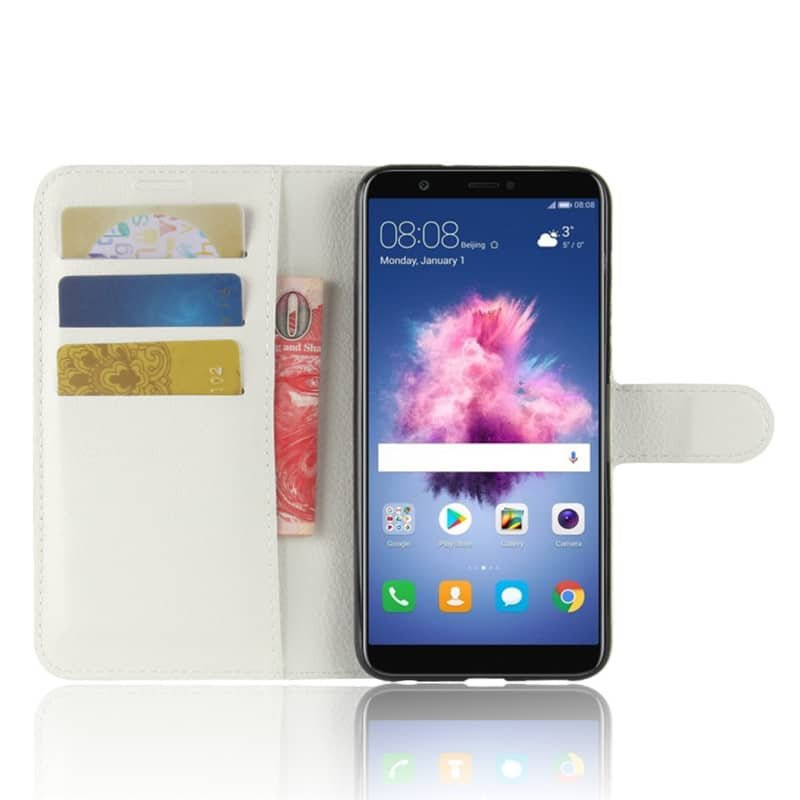 Funda cuero Flip Huawei P Smart blanco
