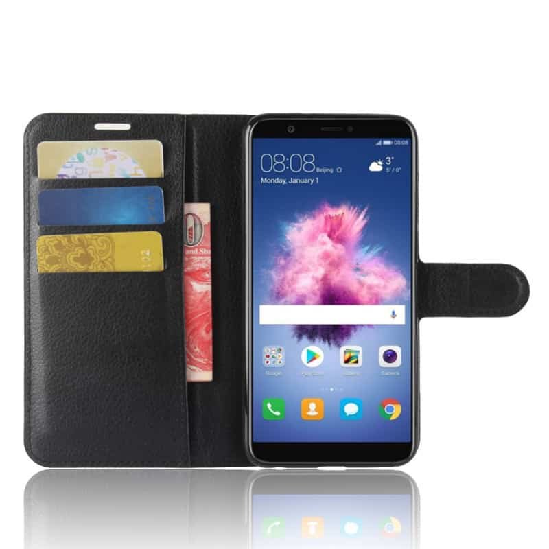 Funda cuero Flip Huawei P Smart negro