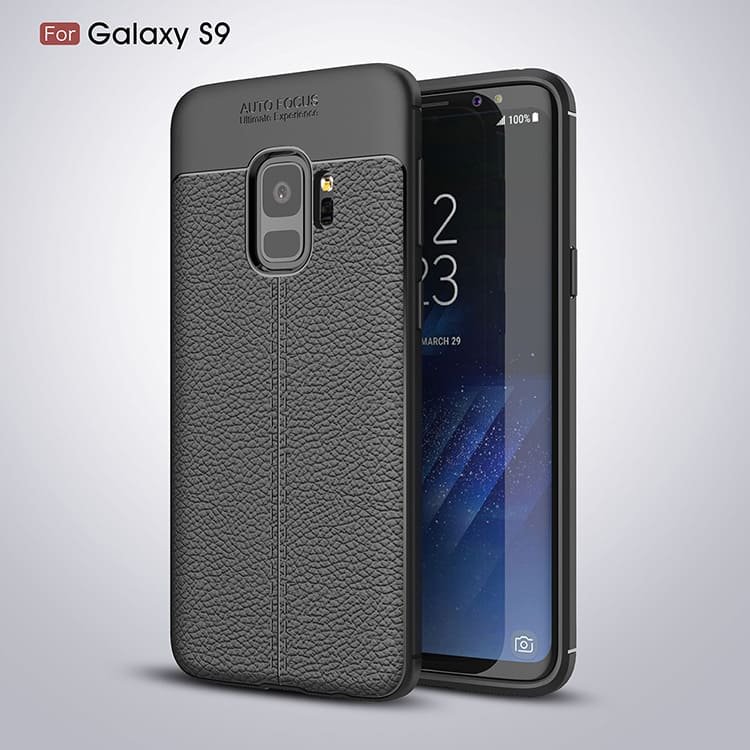 Funda Samsung Galaxy S9 Gel Cuero 3D Negra.