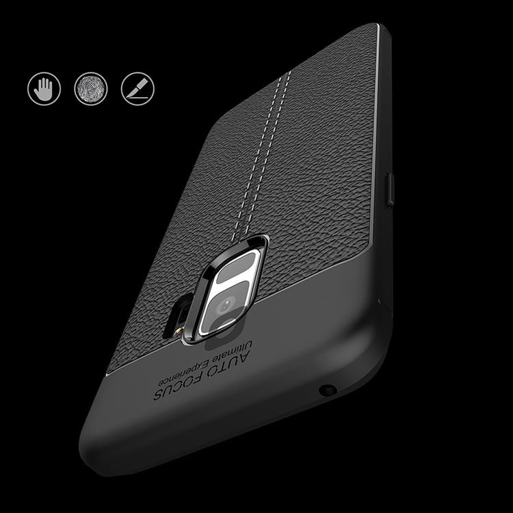 Funda Samsung Galaxy S9 Gel Cuero 3D Negra.