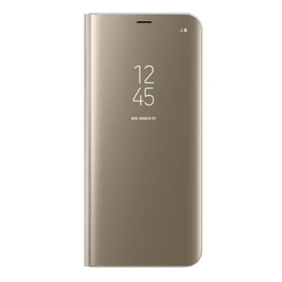Funda Libro Ventana Translucida Samsung Galaxy S9 smart cover dorada