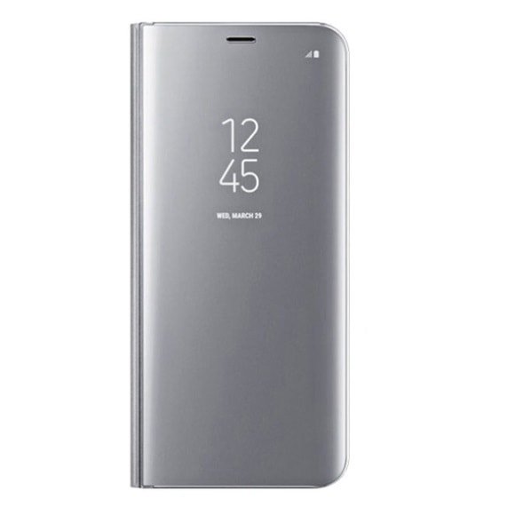 Funda Libro Ventana Translucida Samsung Galaxy S9 smart cover gris